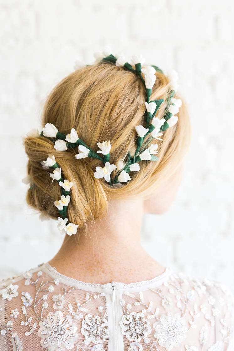 Paper Flower Bridal Hair Piece