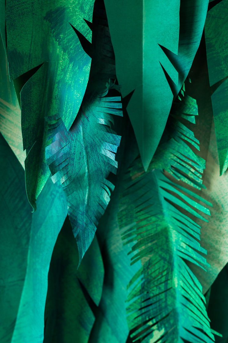 Tropical Leaf and Hibiscus Backdrop