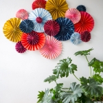 DIY layered paper fan wall decoration