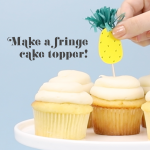 Pineapple fringe cupcake topper