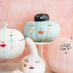 Painted pastel pumpkin people