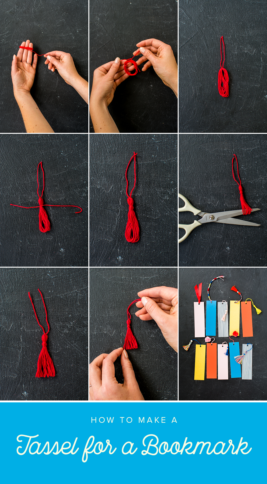 4 techniques for making tassels and poms for bookmarks