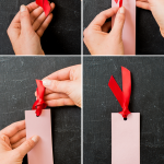 How to tie a ribbon on a bookmark