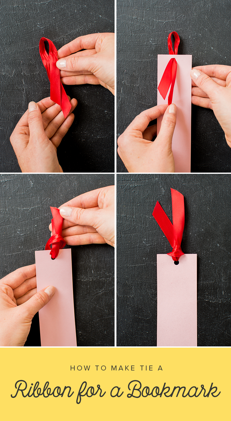 How to tie a ribbon on a bookmark