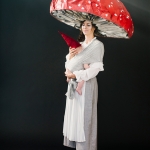 Mushroom and garden gnome baby and mommy costume