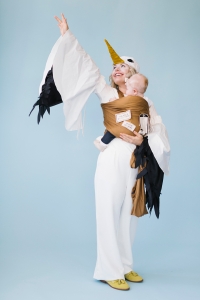 Stork and package mommy and baby costume