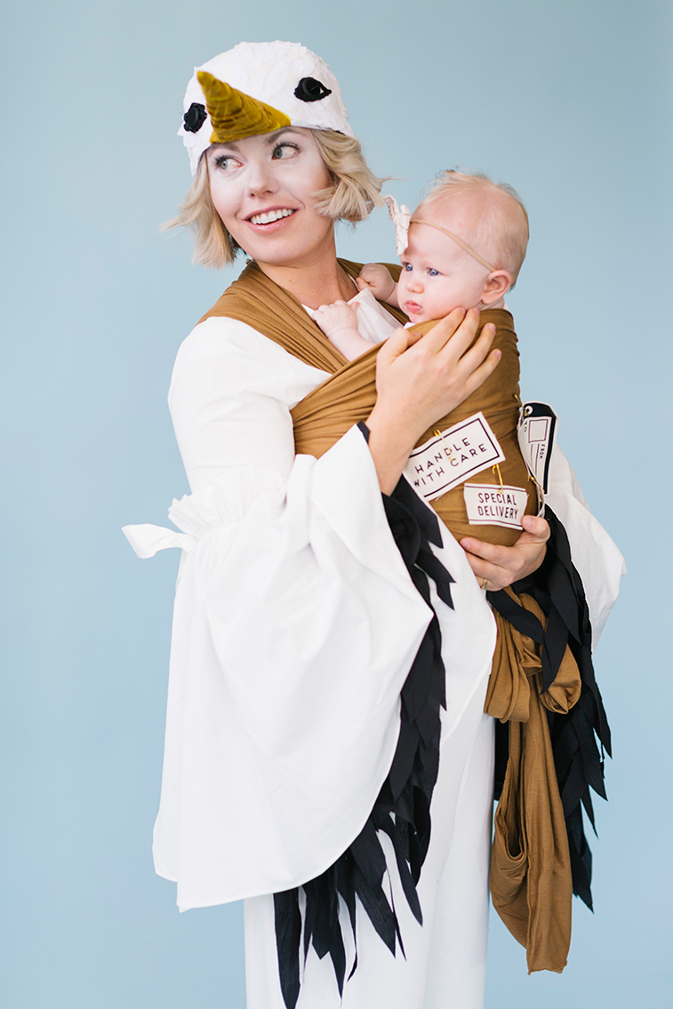 Stork and package mommy and baby costume 