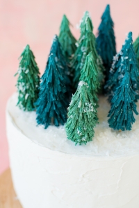 Crepe Paper Christmas Tree Cake Topper