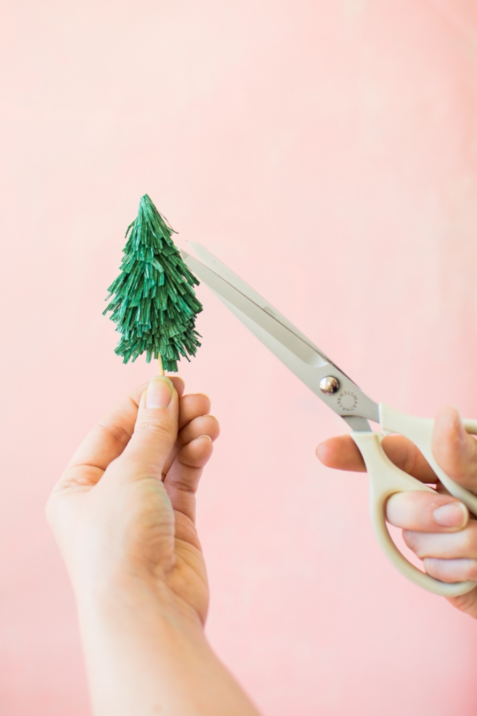 Crepe Paper Christmas Tree Cake Topper - The House That Lars Built