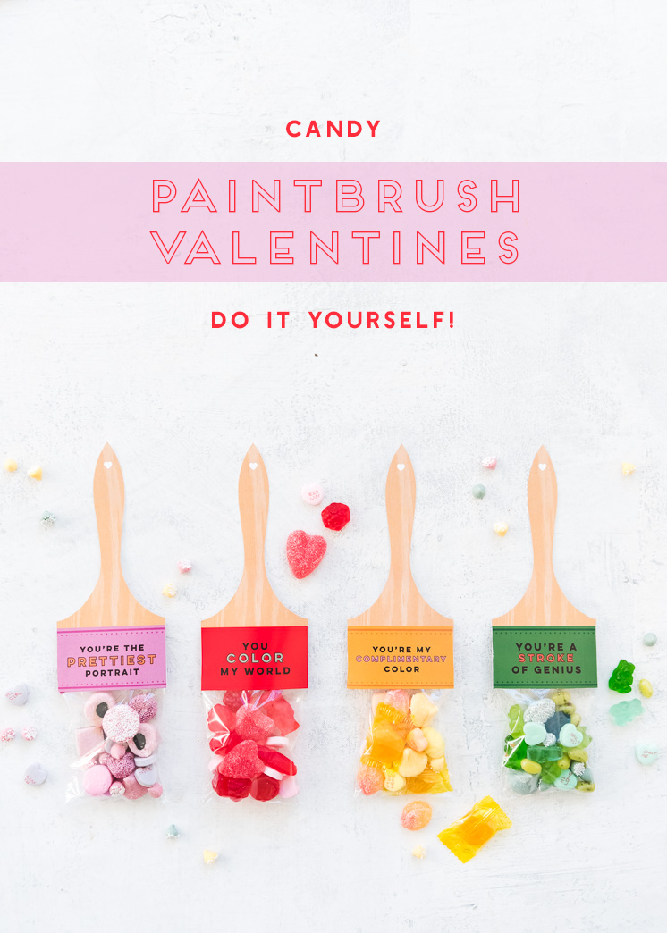 Printable Paintbrush Valentine