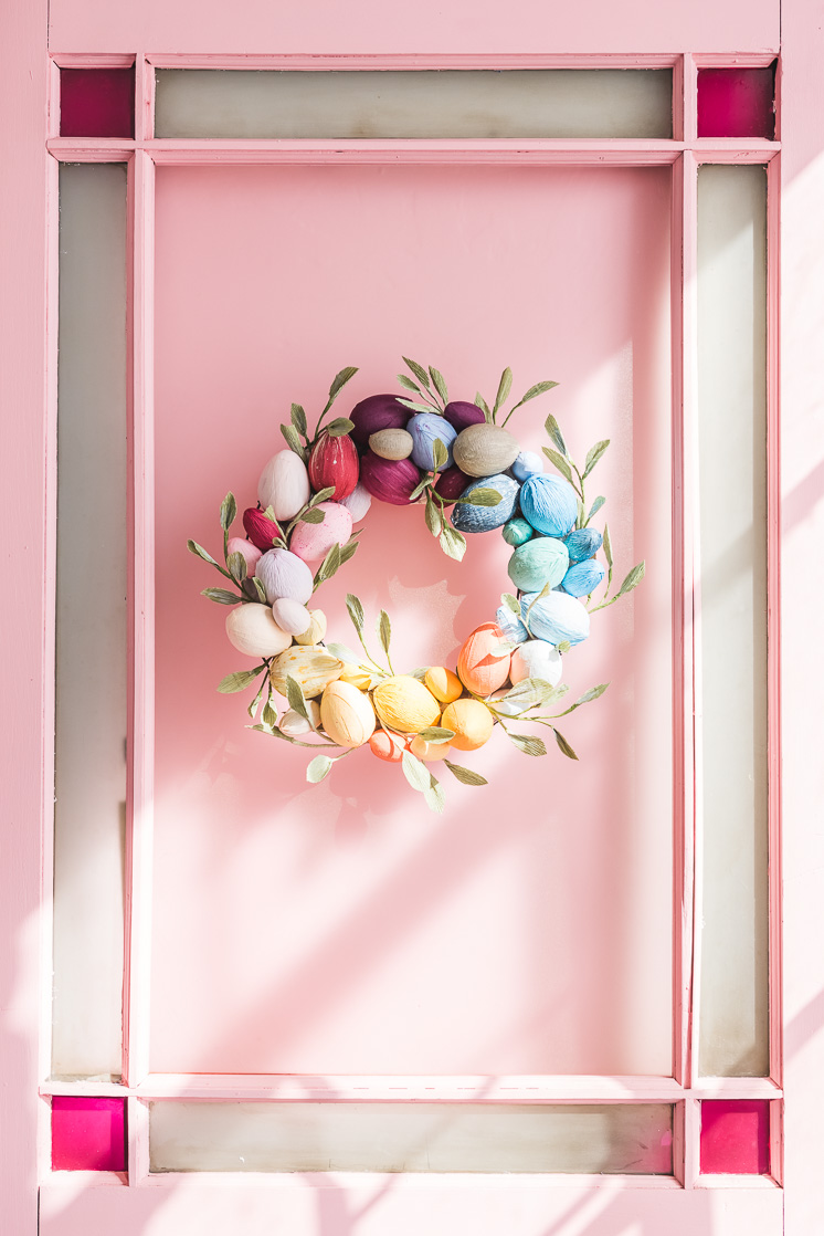 Rainbow Easter Egg Wreath