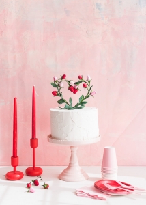 Strawberry Heart Cake Topper