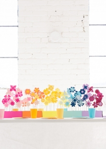 Rainbow Paper Flower Tablescape