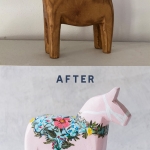 DIY Dala horse before and after