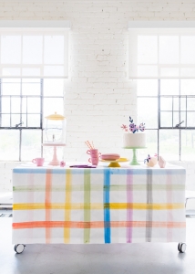 Painted Plaid Paper Tablecloth