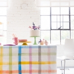 Painted Plaid Paper Tablecloth