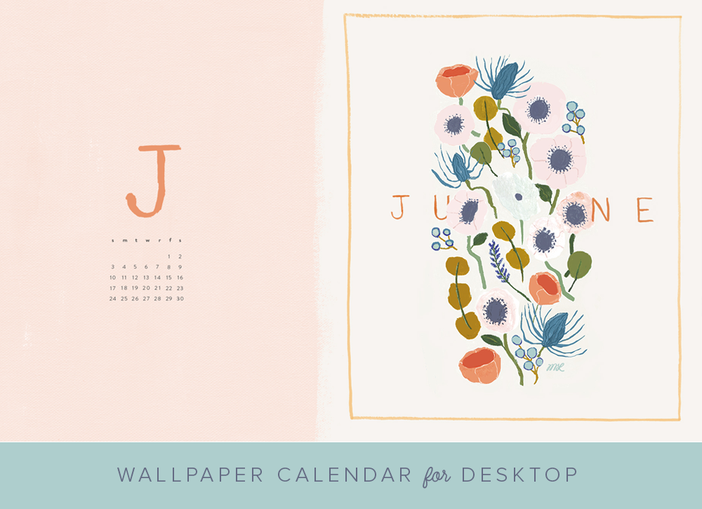 June 2018 desktop calendar