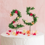 Floral Number Birthday Cake Topper