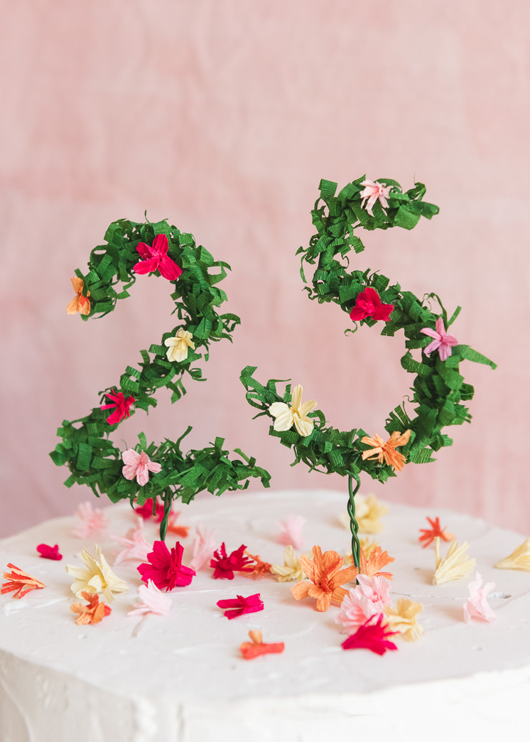 Floral Number Birthday Cake Topper