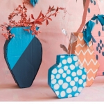 2D Cardboard Vase with color palette