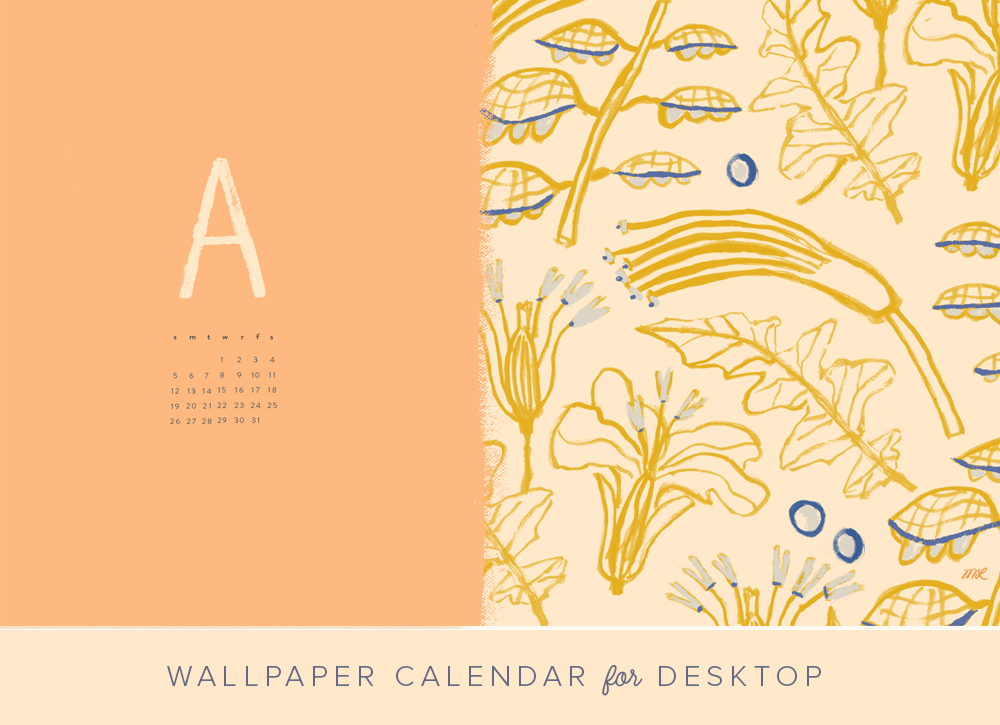 August 2018 desktop calendar