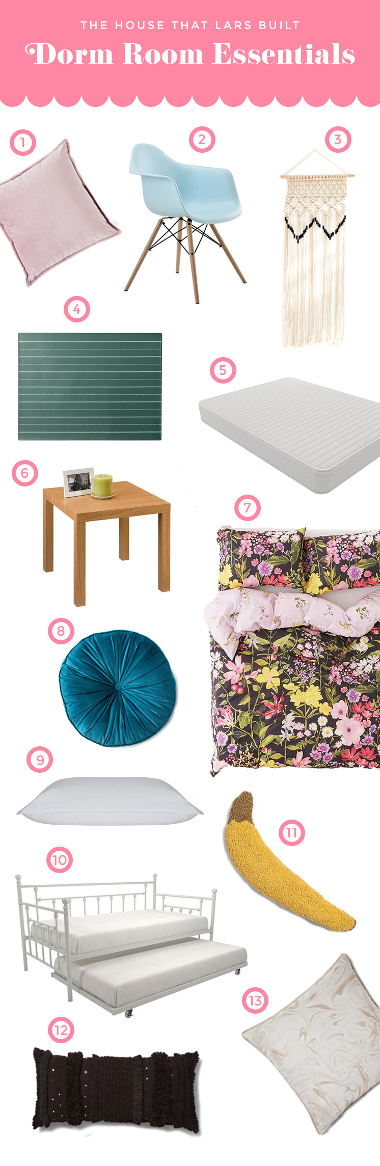 colorful, eclectic dorm room makeover