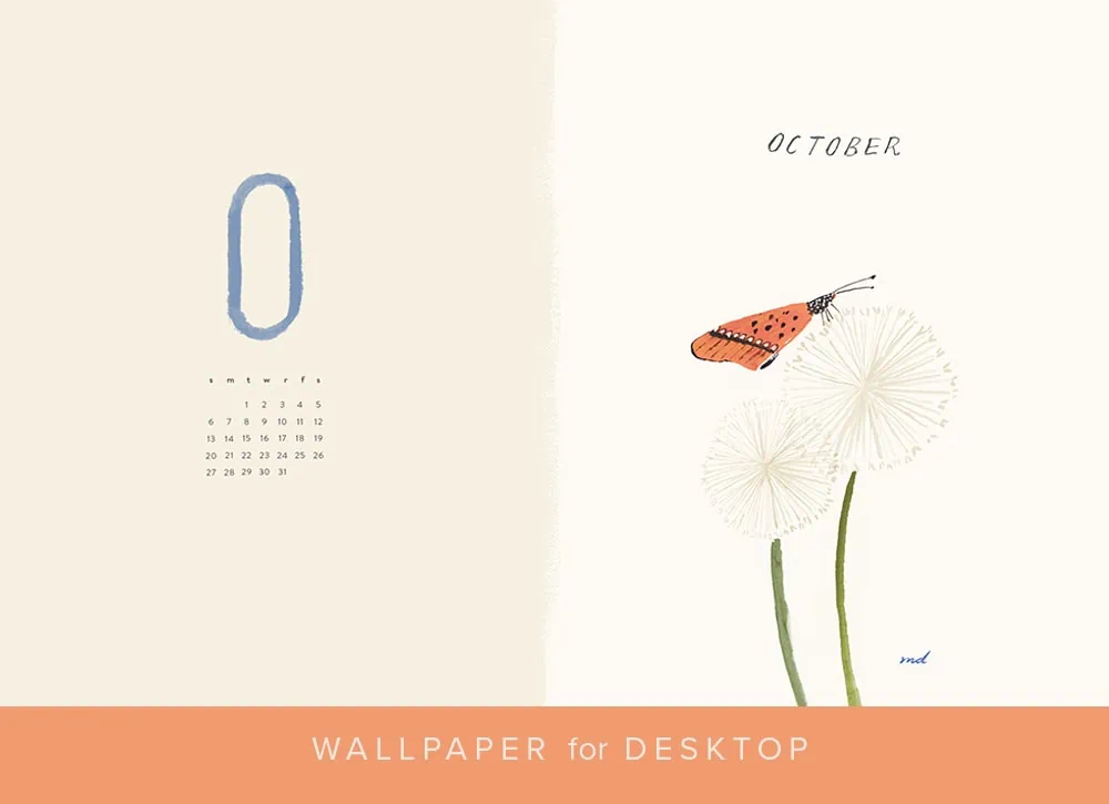 October 2019 desktop calendar background