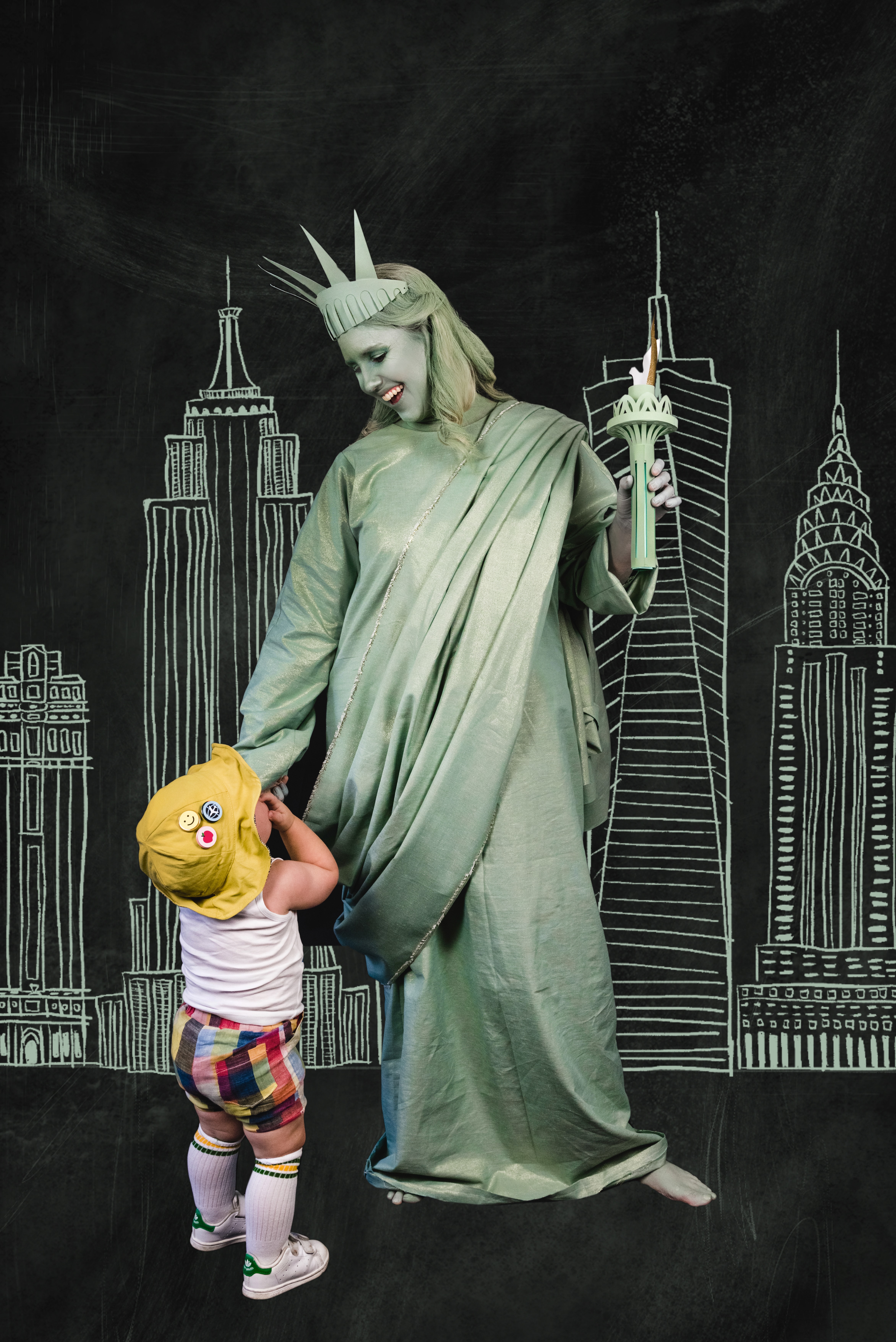 Statue of Liberty bandeau chapeau purge Halloween USA New York Fancy Robe Coiffure 
