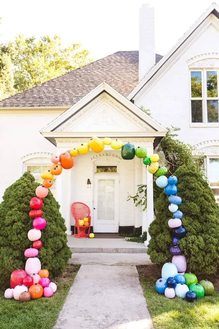Rainbow Balloon Arch - The Blue House