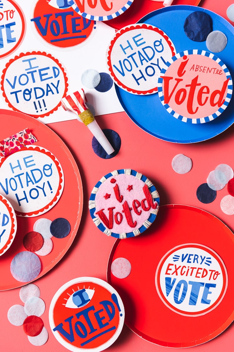I Voted! printables and embroidery pattern
