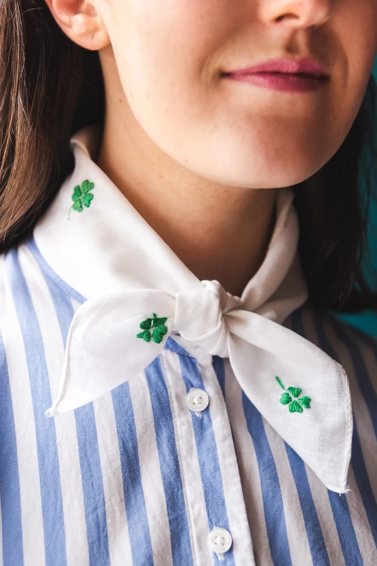 Shamrock Embroidered Scarf (3 of 5)