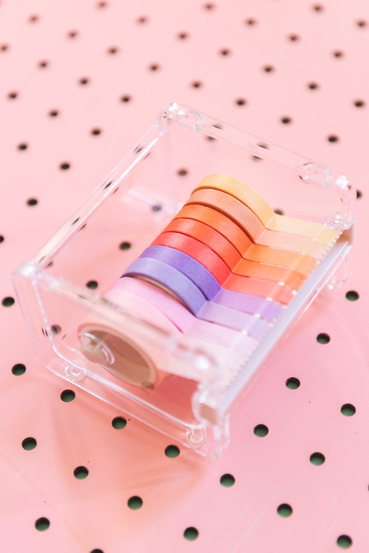 washi tape holder and rainbow washi tape
