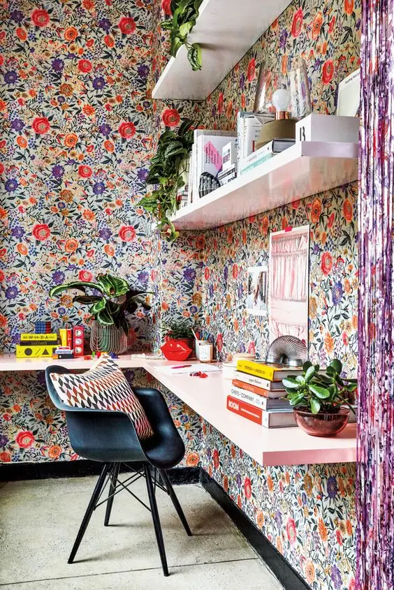a bright and happy home office