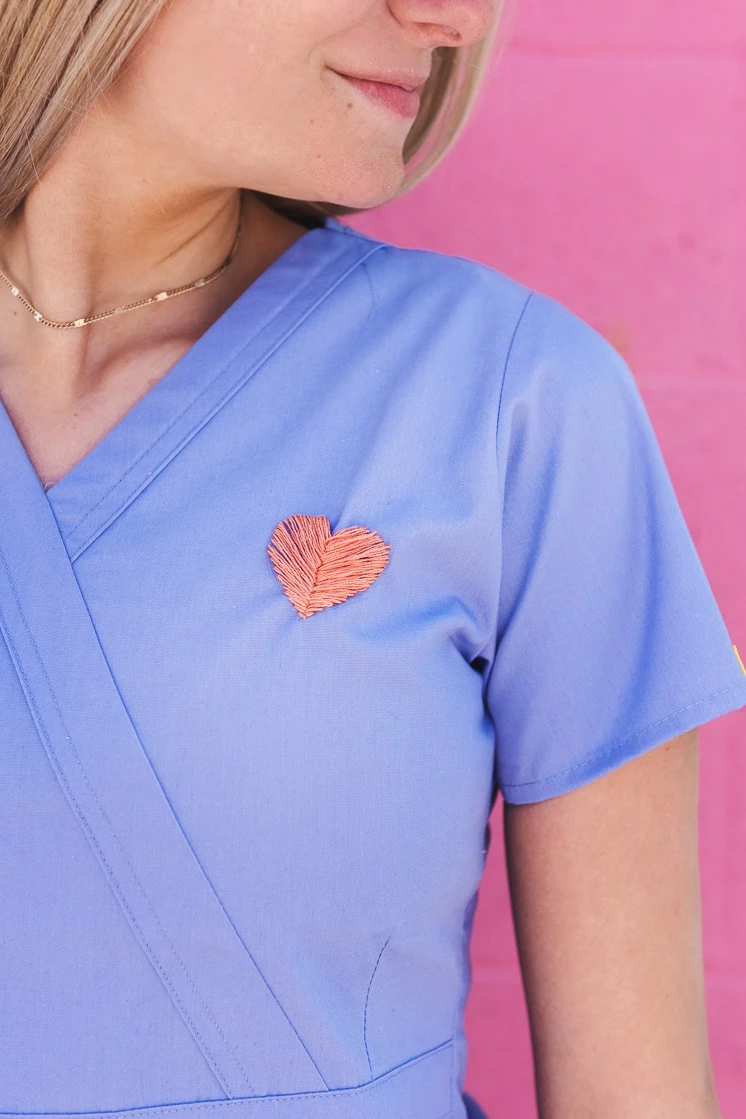 DIY scrubs personalized for nurses day to say thank you