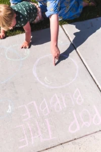 pop the bubbles with sidewalk chalk