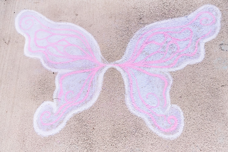 butterfly wings with sidewalk chalk