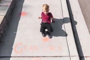 draw a crab walk on your sidewalk