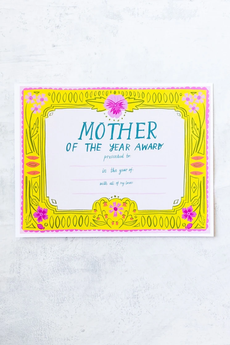 Mother's day activity pack for Mother's Day gifts the kids can help with Mother of the year award