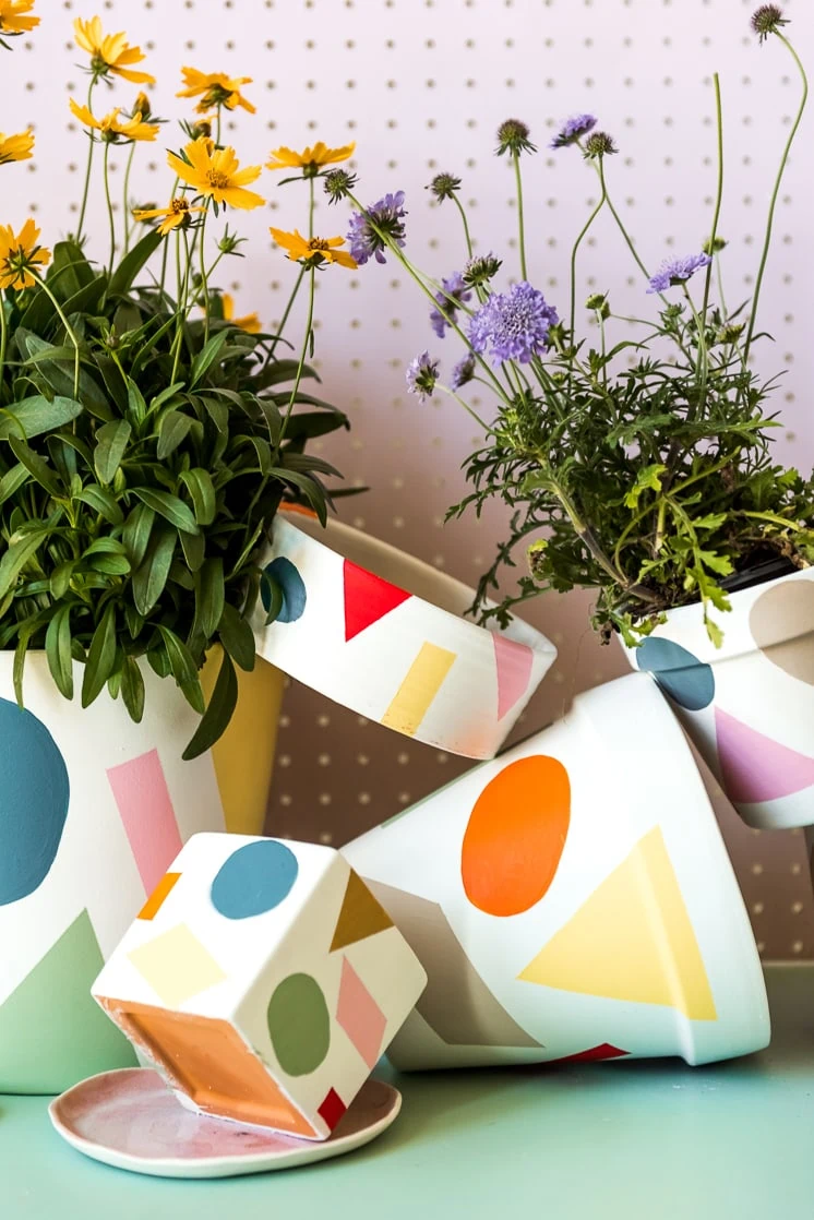 Anxiety-relieving crafts painted pots for houseplants