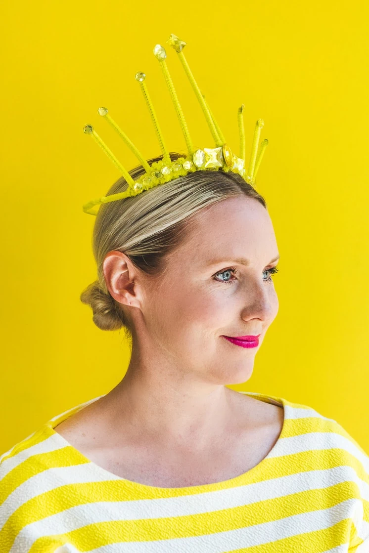 diy paper flower and pipe cleaner crown