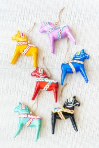 Glass Dala Horse Ornaments
