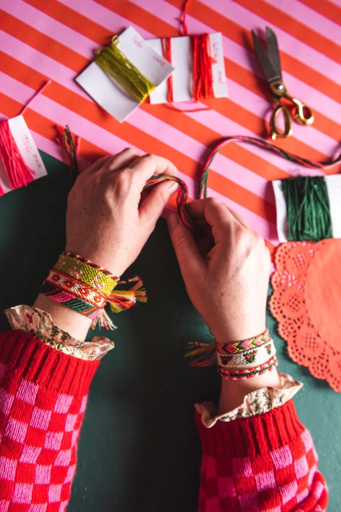 Buy Custom Candy Stripe Friendship Bracelets, Colourful Woven String  Bracelets Online in India - Etsy