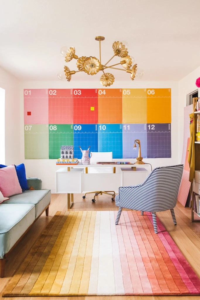 rainbow calendar home office
