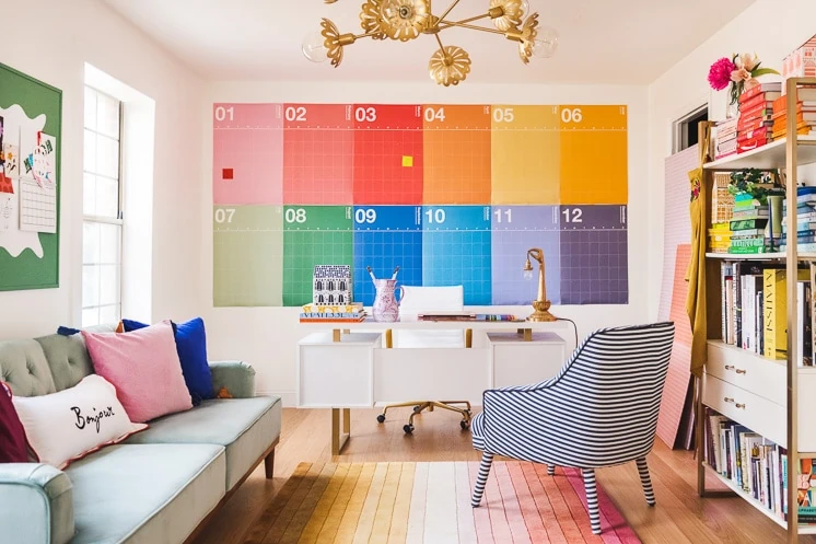 rainbow calendar home office
