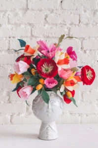 brightly colored paper bouquet
