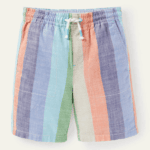 Pull on drawstring shorts in multi rainbow