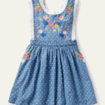 Embroidered pinafore dress