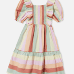 Ruffled striped dress