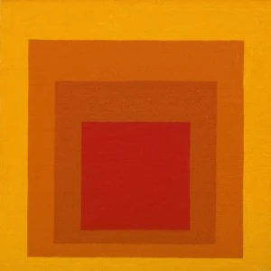 Josef Albers Homage to a Square: concentric red, orange and yellow squares
