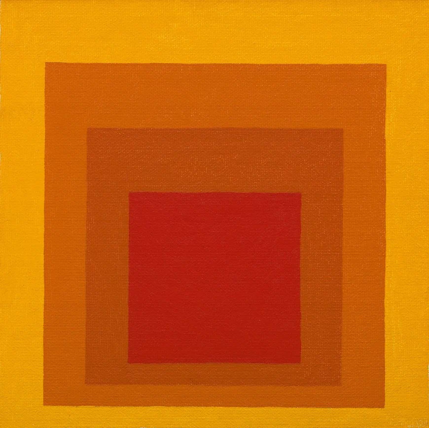 Josef Albers Homage to a Square: concentric red, orange and yellow squares